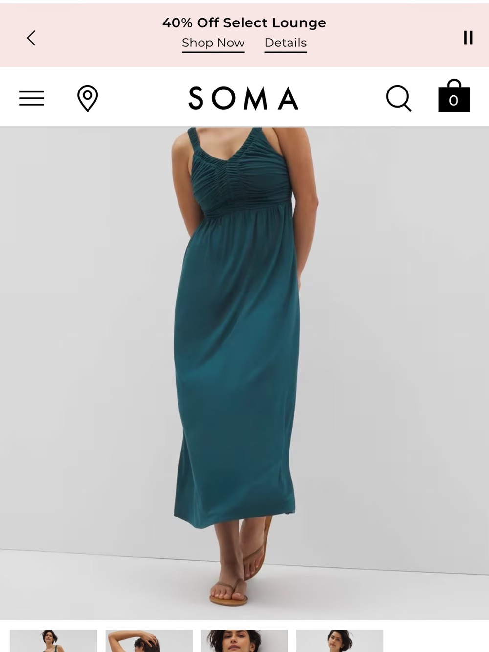 Soma Teal V-Neck Jersey Maxi Dress - Picture 5 of 7